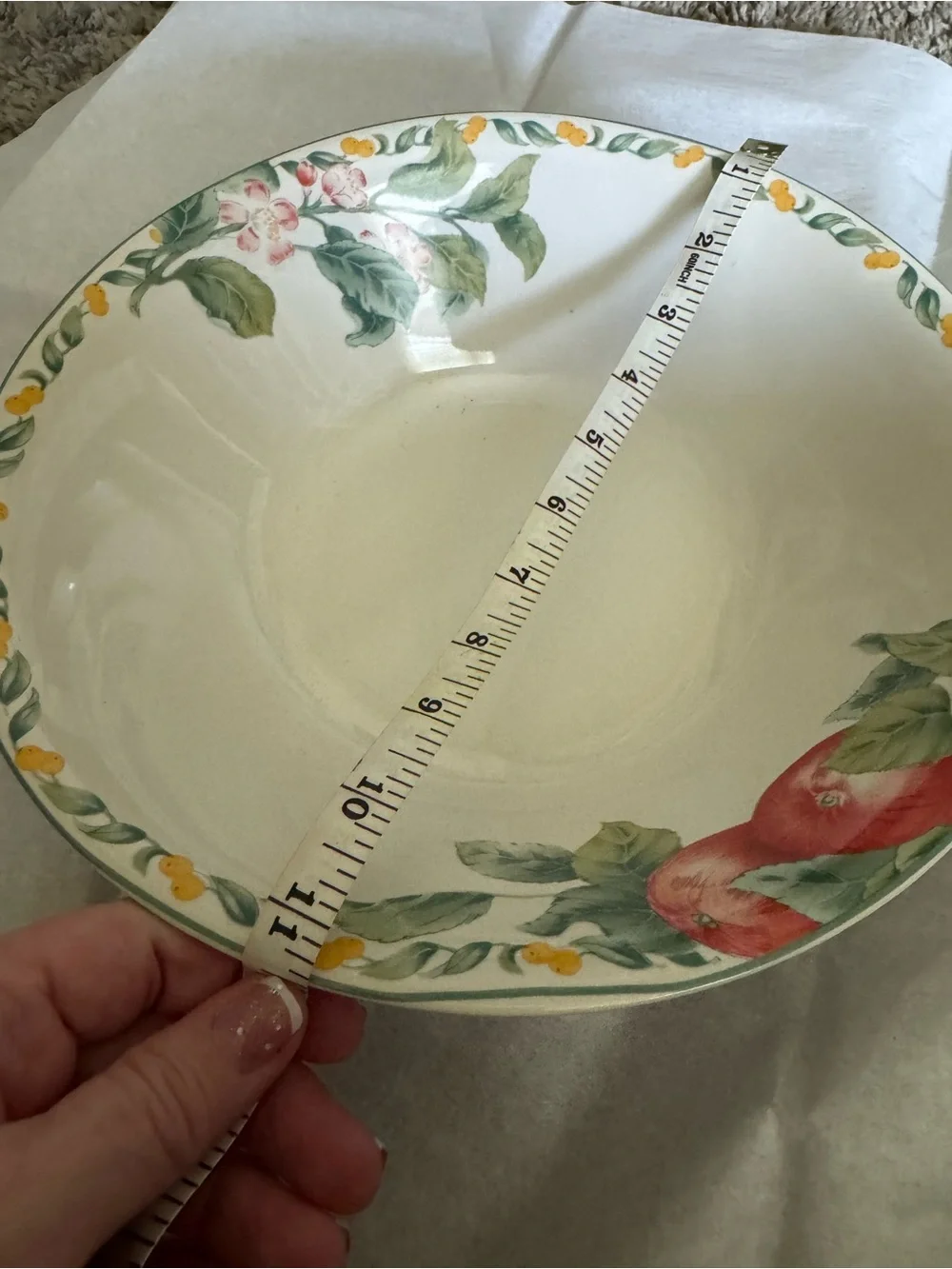 Avon Julie Pople Country Fruit Ceramic Serving Bowl & Oval Platter